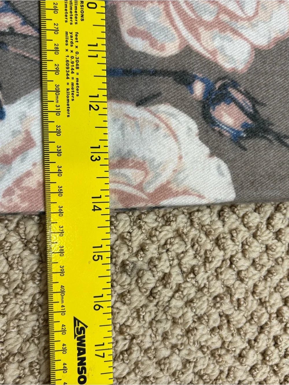 LOOK Cashmere Brand Grey and Pink Floral Scarf